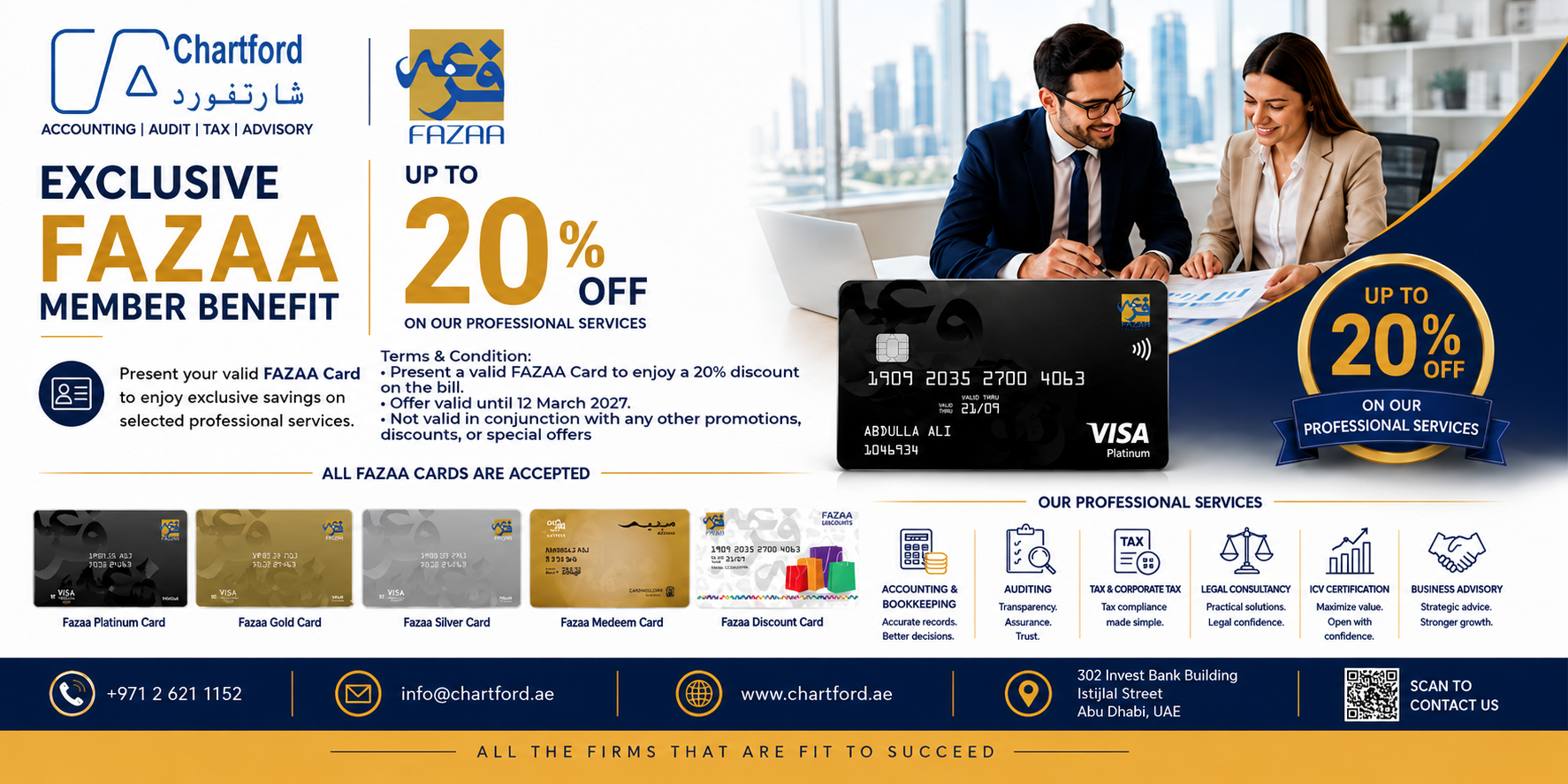 Enjoy exclusive savings on selected professional services from Chartford Accounts Auditing LLC.